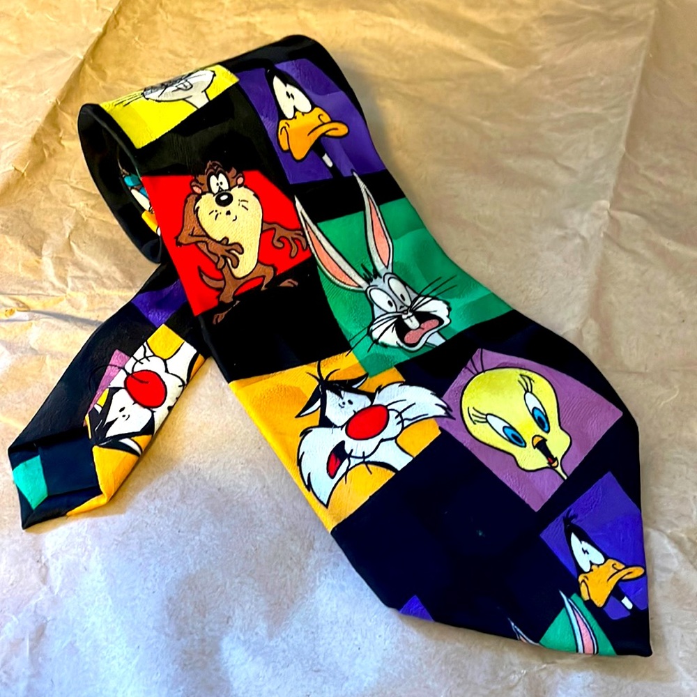 🍀 Cartoon characters silk tie